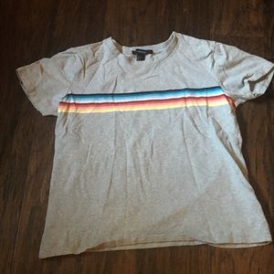 COPY - Forever 21 grey t-shirt rainbow stripe